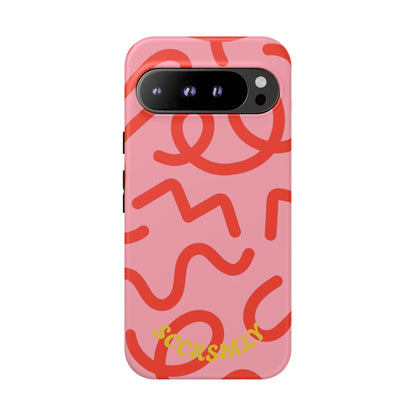Red Candy Swirls Tough Phone Case for Google