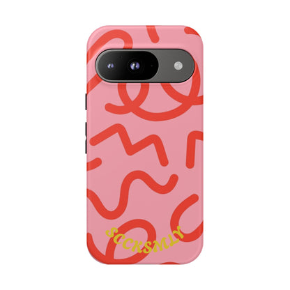 Red Candy Swirls Tough Phone Case for Google