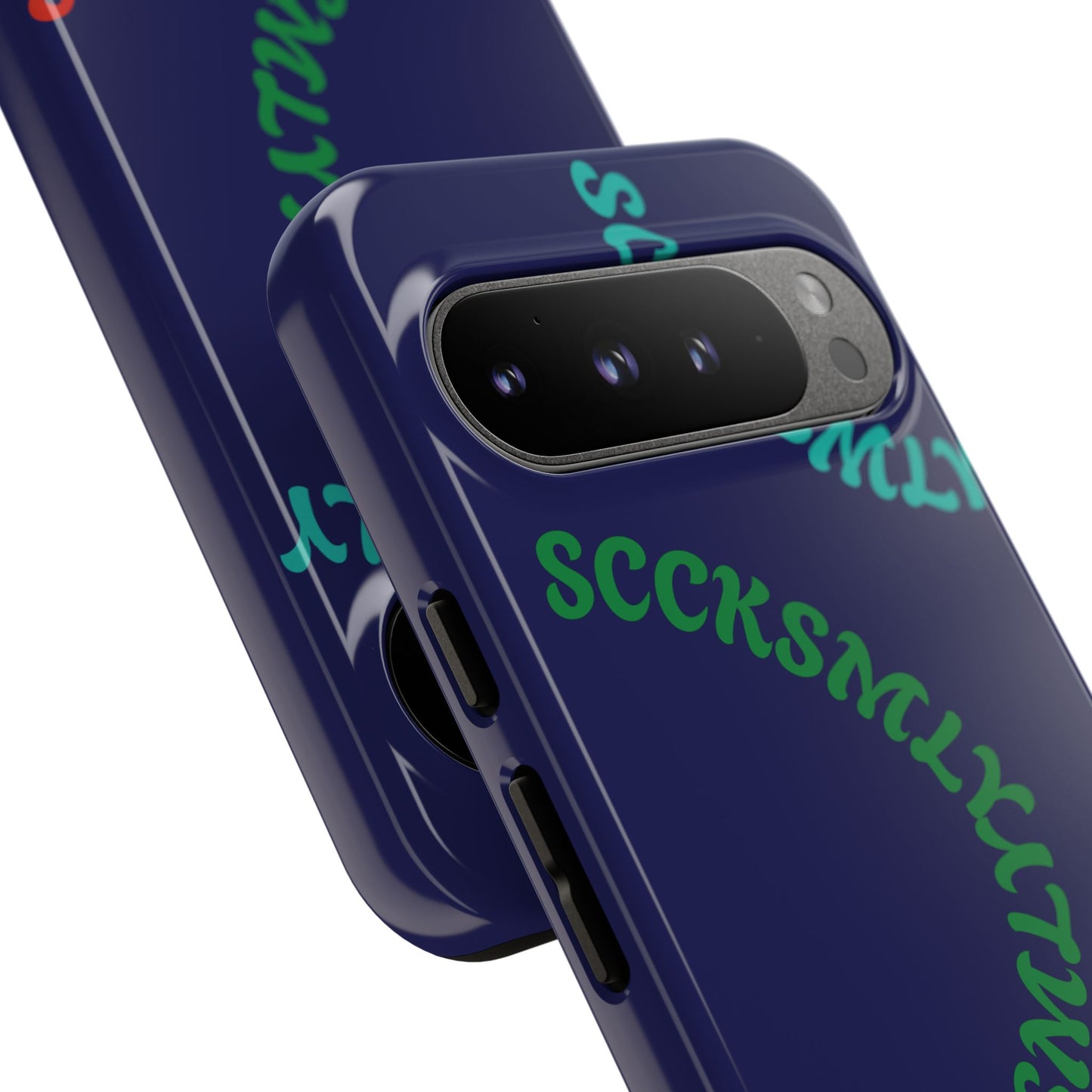Y2K Wavy Script Tough Case for Google Pixel- Navy Blue