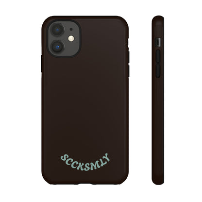 SOLID Espresso Mint Tough Phone Case for Apple