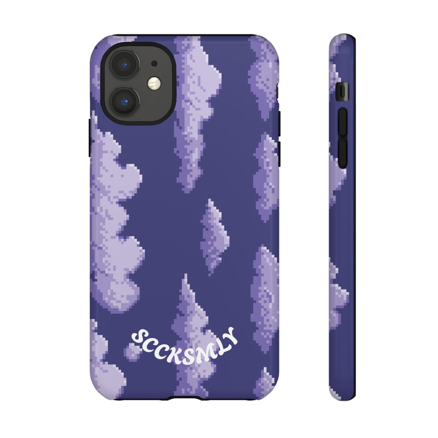 Lilac Pixel Cloud Tough Phone Case for Apple