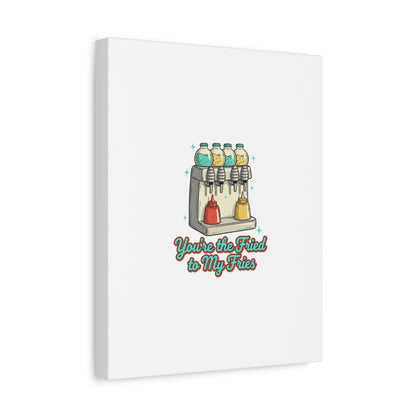 You’re the Fried to My Fries Canvas | Retro Diner Matchbook, Pantry Label Art