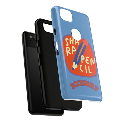 Blue "SHARPEN PENCIL" Tough Phone Case for Google Pixel