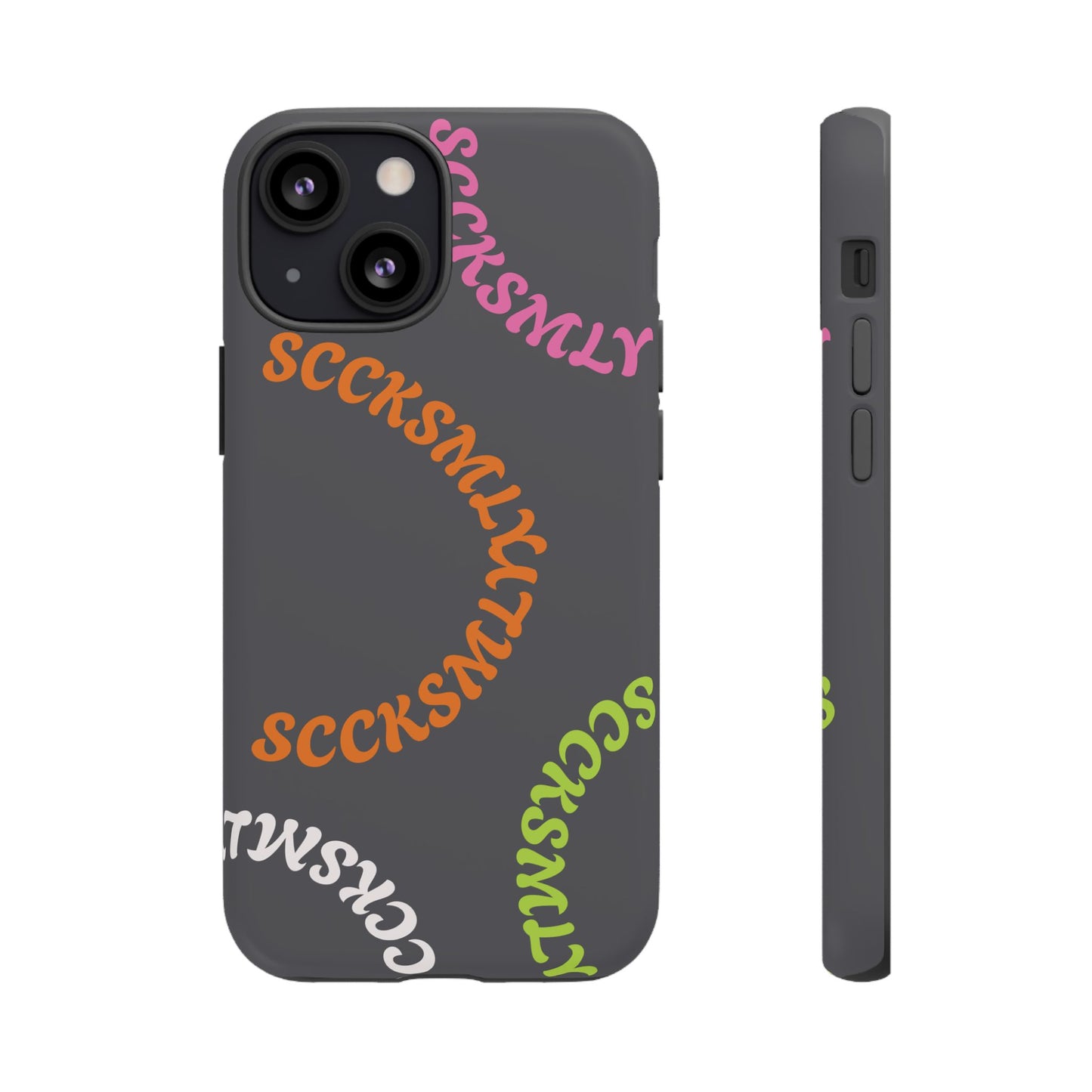 Y2K Wavy Script Tough Case for Apple- Gray