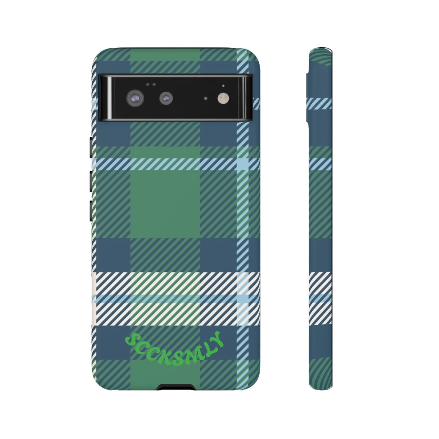 Earth and Sky Plaid Tough Phone Case for Google Pixel