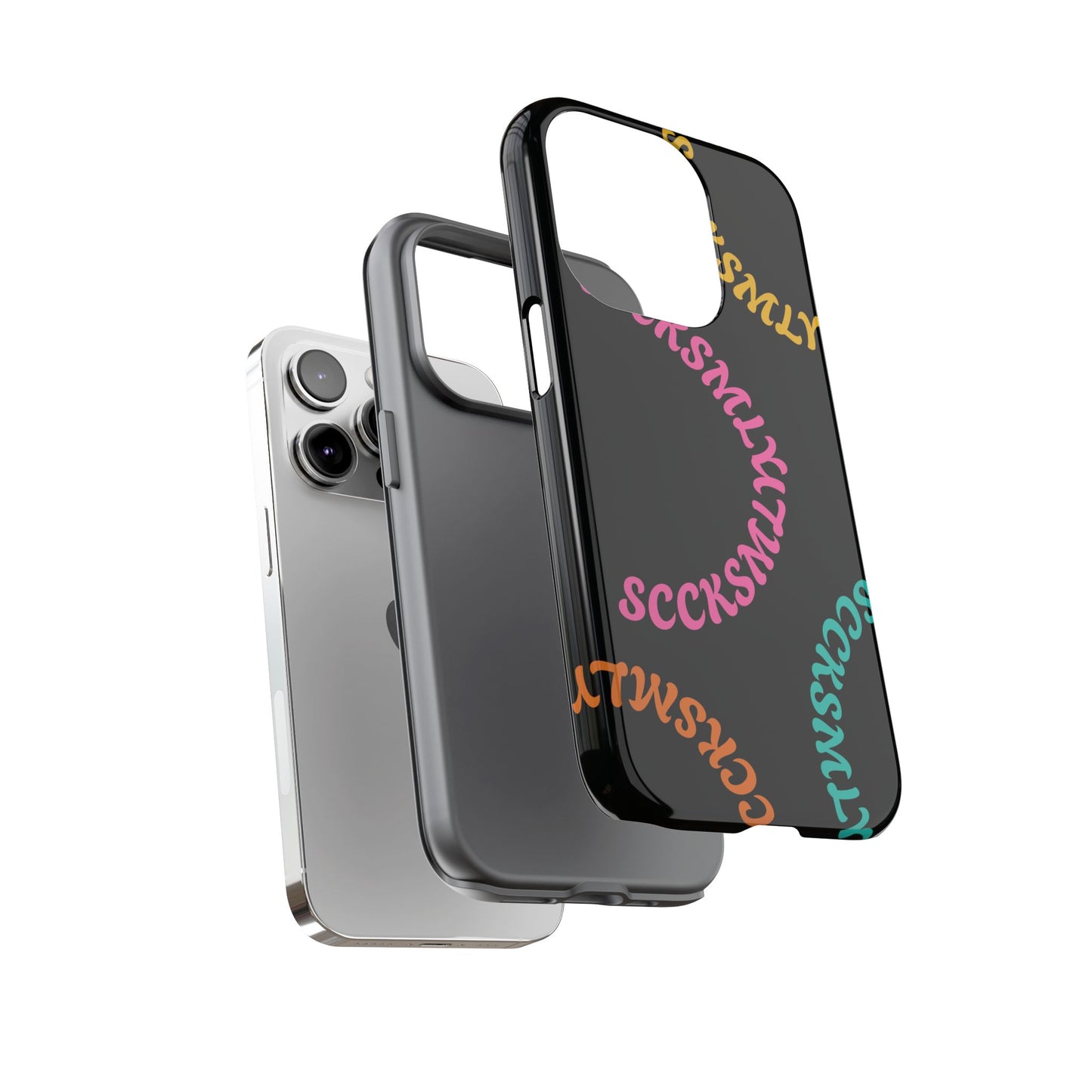 Y2K Wavy Script Tough Case for Apple- Black