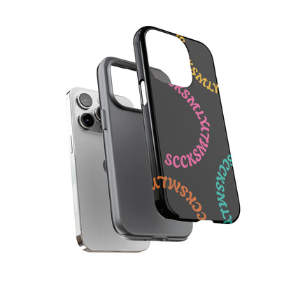 Y2K Wavy Script Tough Case for Apple- Black