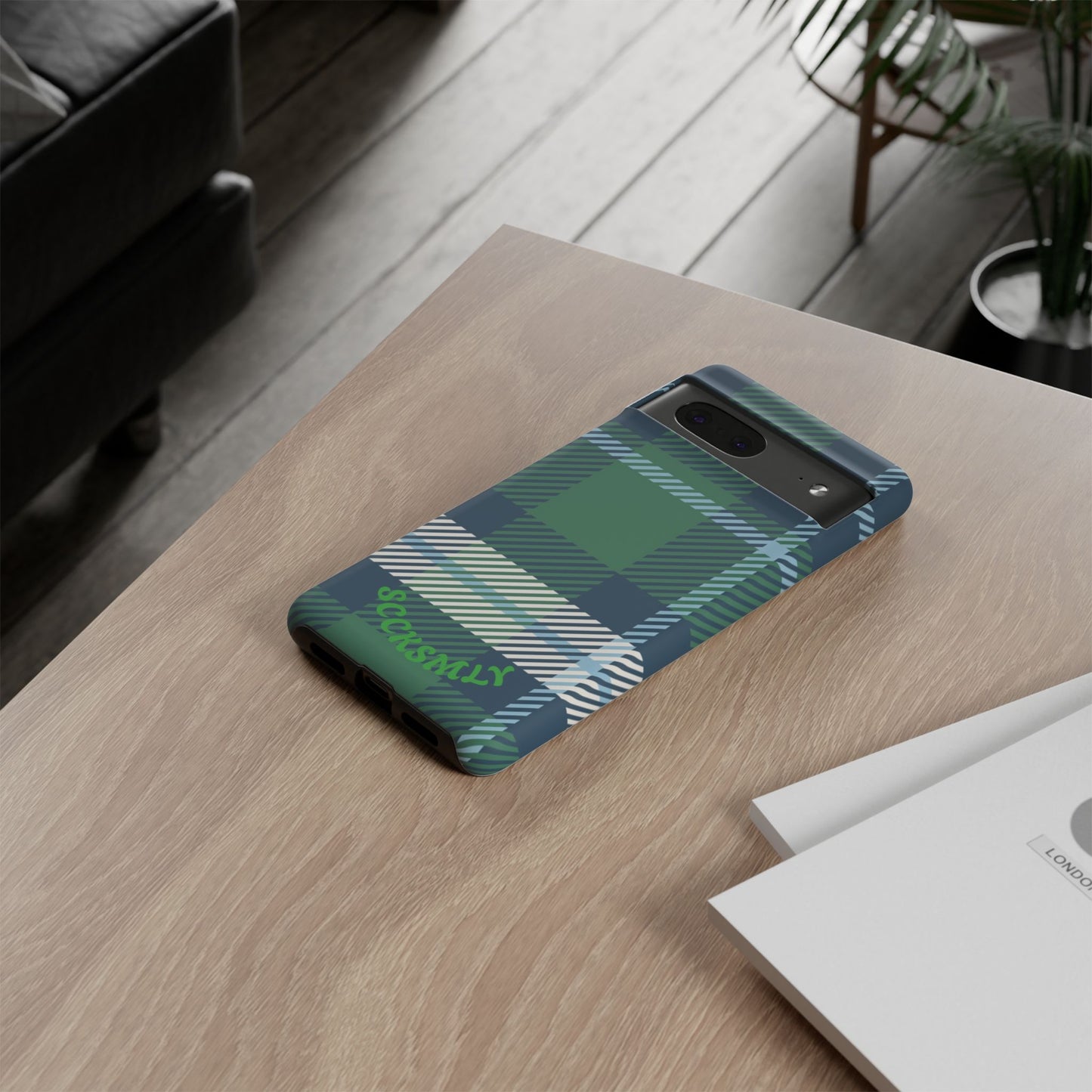 Earth and Sky Plaid Tough Phone Case for Google Pixel