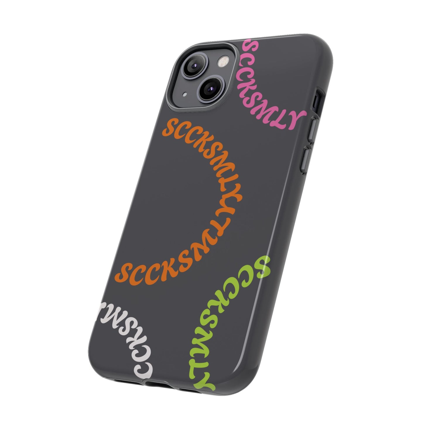 Y2K Wavy Script Tough Case for Apple- Gray