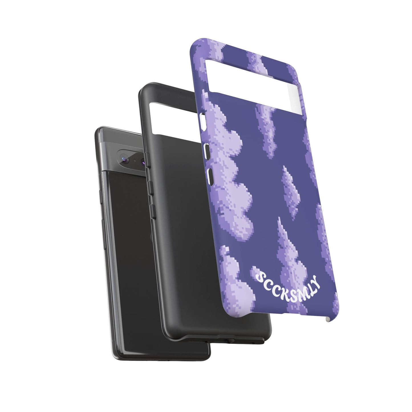 Lilac Pixel Cloud Tough Phone Case for Google Pixel