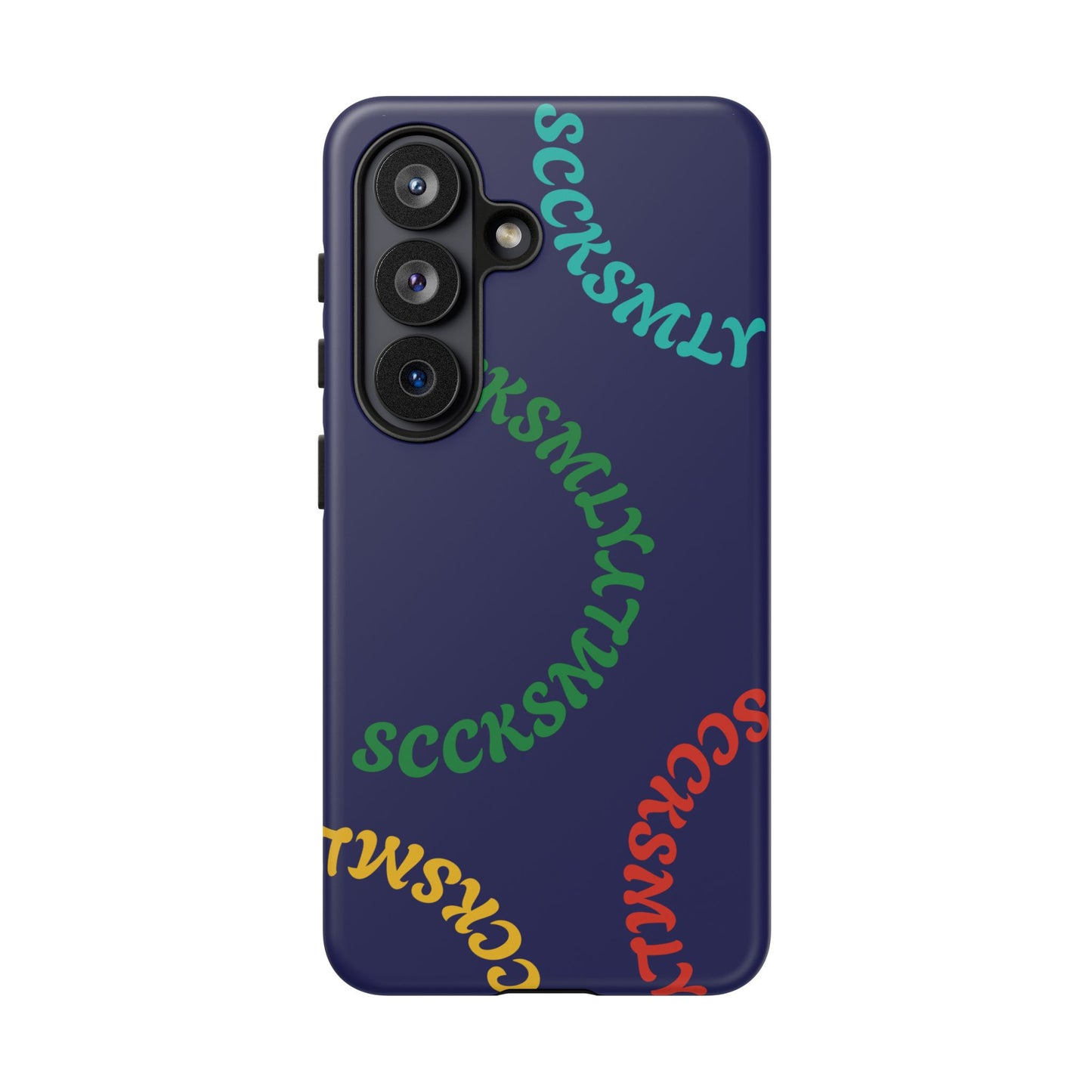 Y2K Wavy Script Tough Case for Samsung- Navy Blue