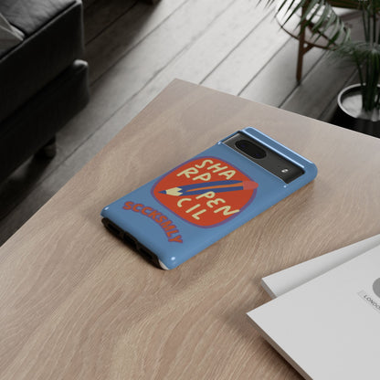 Blue "SHARPEN PENCIL" Tough Phone Case for Google Pixel