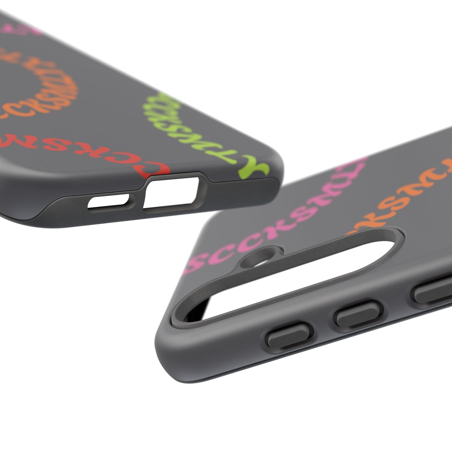 Y2K Wavy Script Tough Case for Samsung- Gray