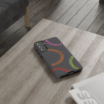 Y2K Wavy Script Tough Case for Samsung- Gray