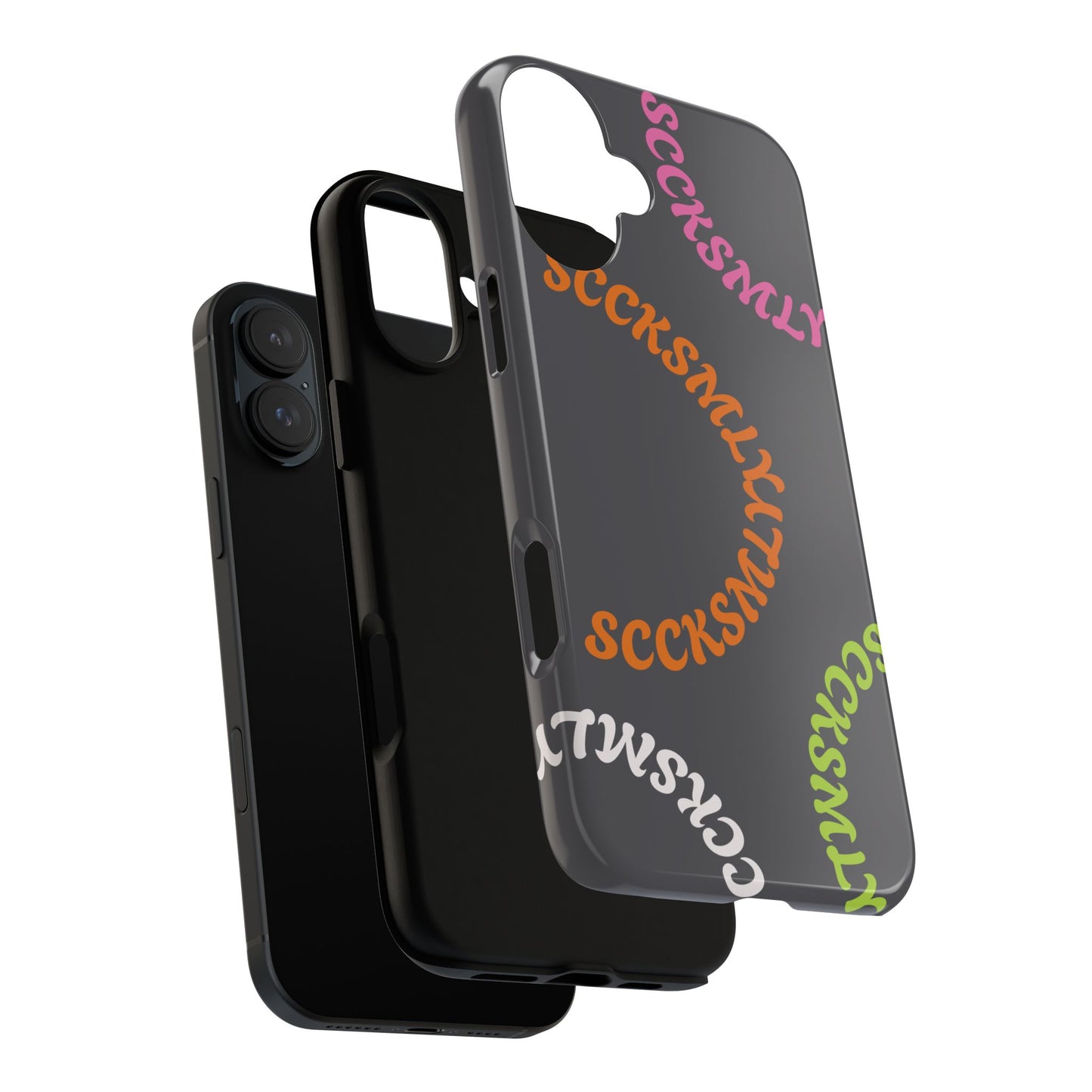 Y2K Wavy Script Tough Case for Apple- Gray