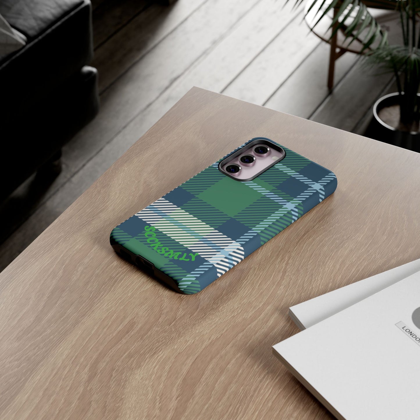 Earth and Sky Plaid Tough Phone Case for Samsung