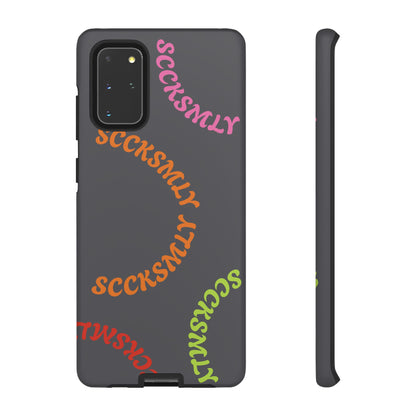 Y2K Wavy Script Tough Case for Samsung- Gray