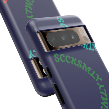 Y2K Wavy Script Tough Case for Google Pixel- Navy Blue