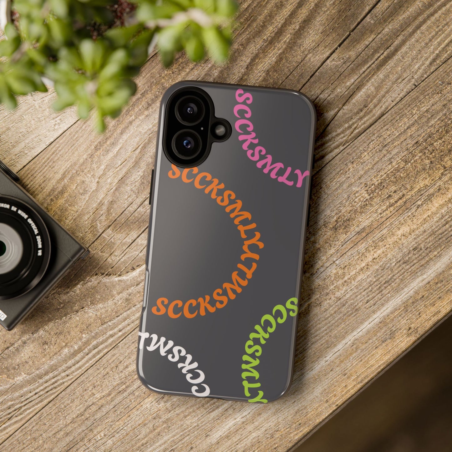 Y2K Wavy Script Tough Case for Apple- Gray
