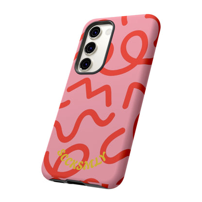 Red Candy Swirls Tough Phone Case for Samsung
