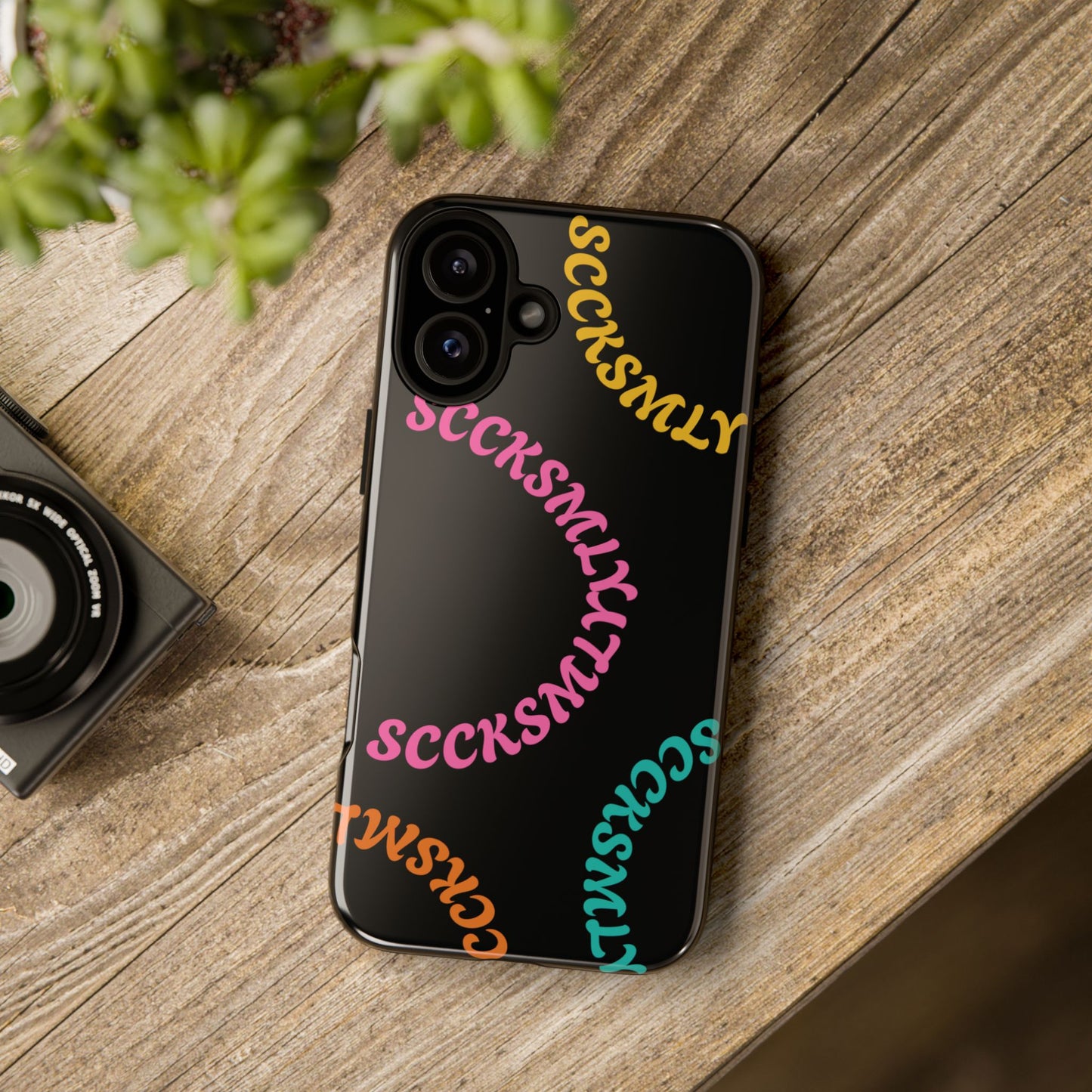 Y2K Wavy Script Tough Case for Apple- Black