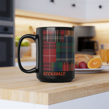 Mug Heritage Hues Patchwork 15 oz — Black