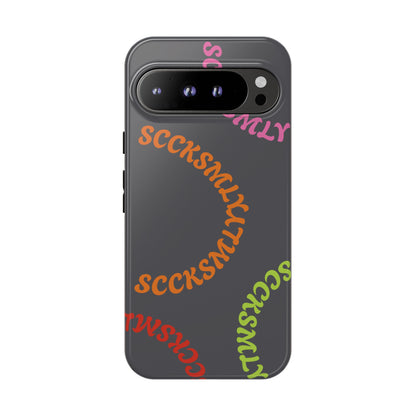 Y2K Wavy Script Tough Case for Google Pixel- Gray