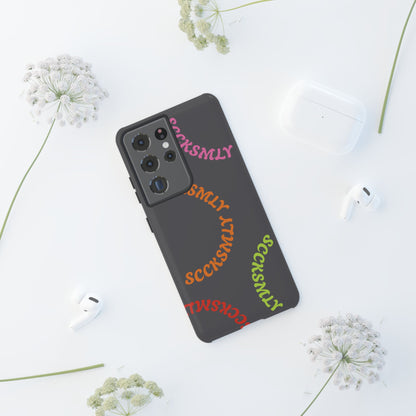 Y2K Wavy Script Tough Case for Samsung- Gray