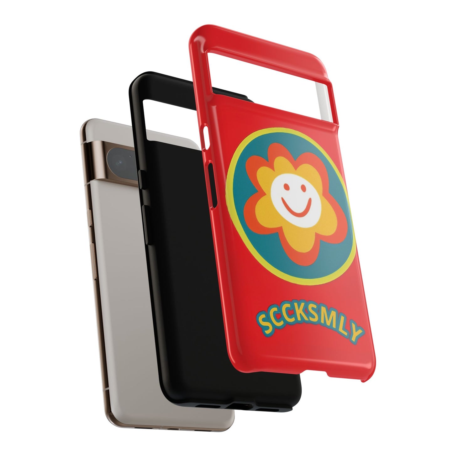 Red "SUNSHINE SMILE" Tough Phone Case for Google Pixel