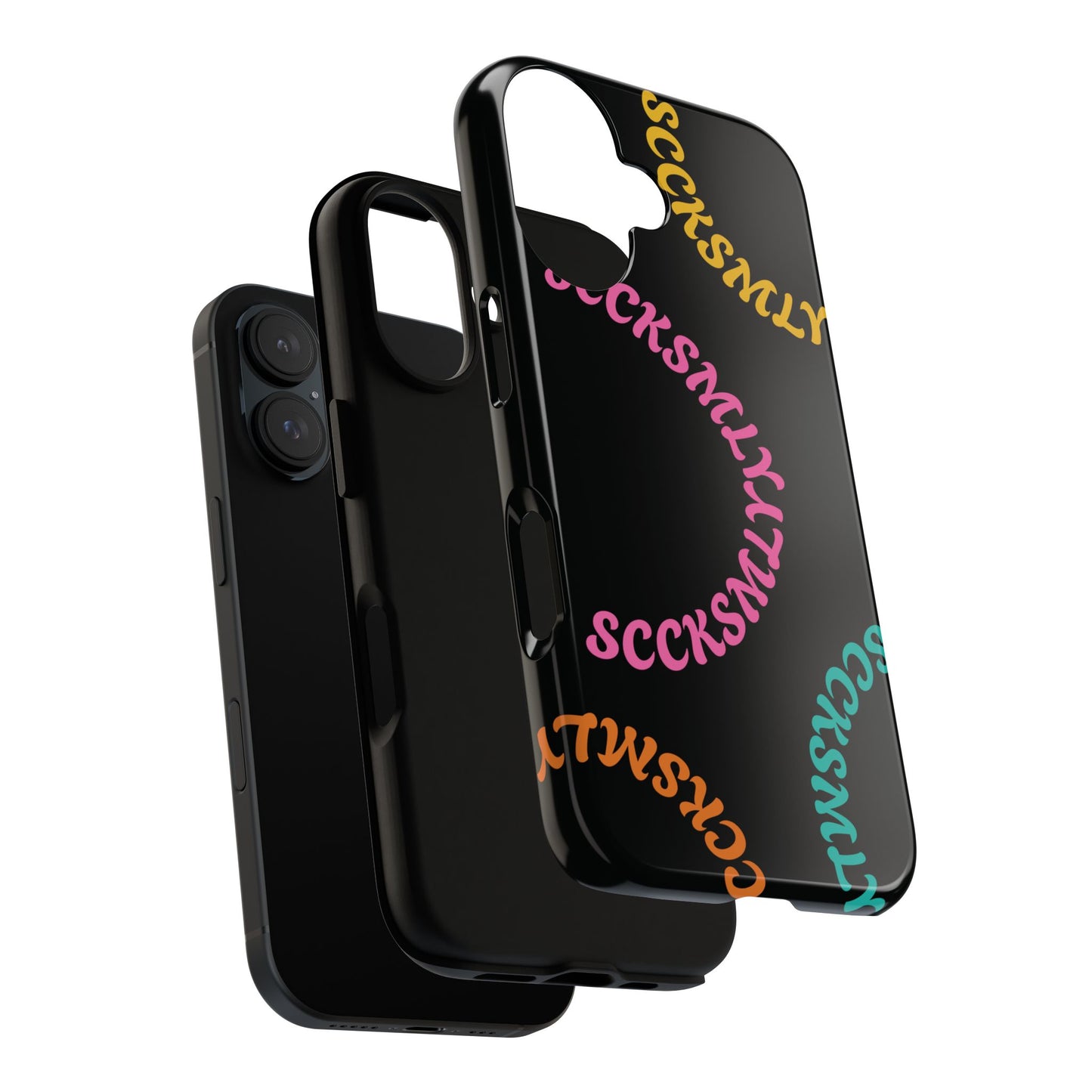 Y2K Wavy Script Tough Case for Apple- Black