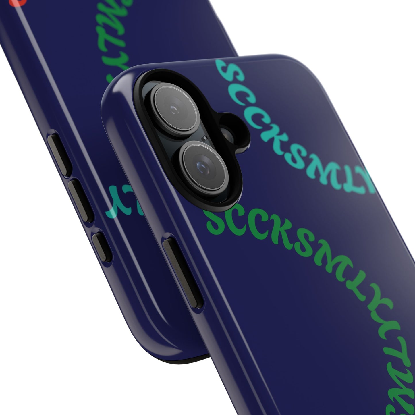 Y2K Wavy Script Tough Case for Apple- Navy Blue