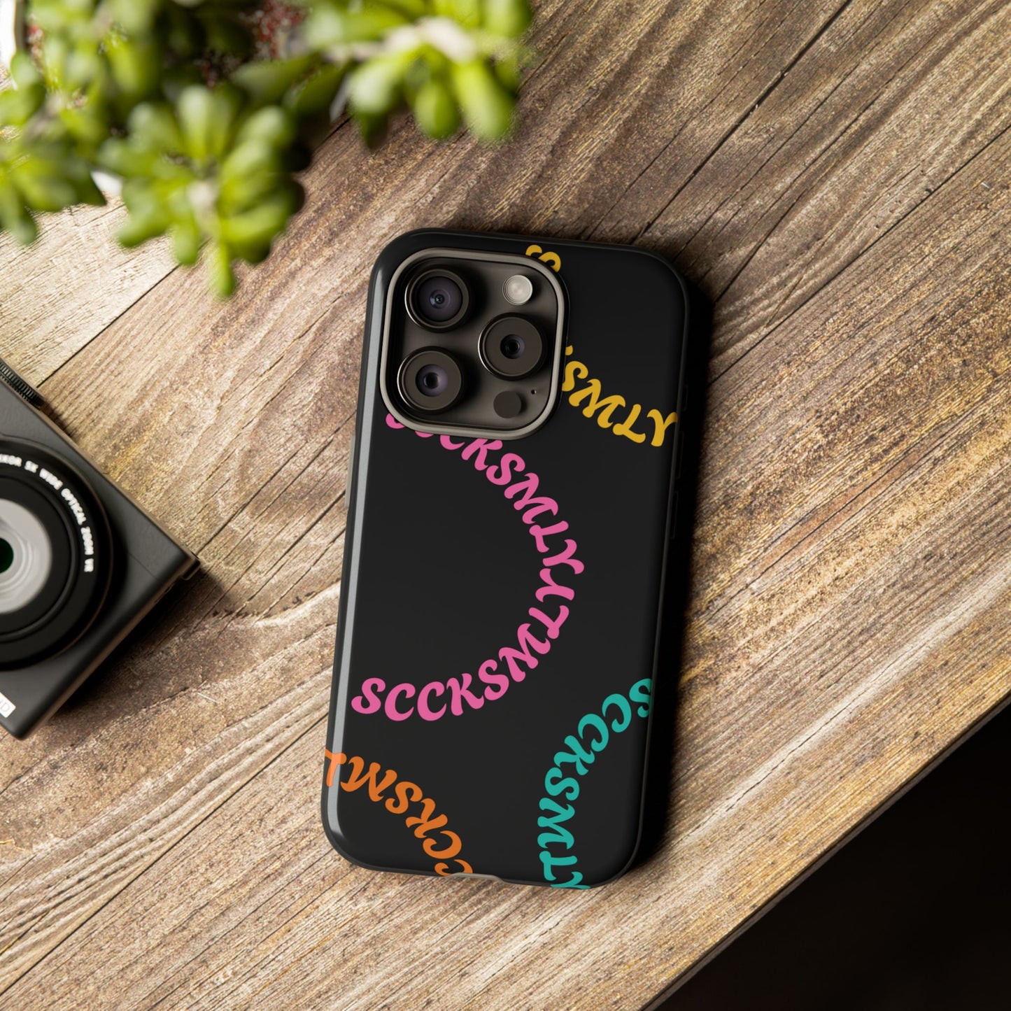 Y2K Wavy Script Tough Case for Apple- Black