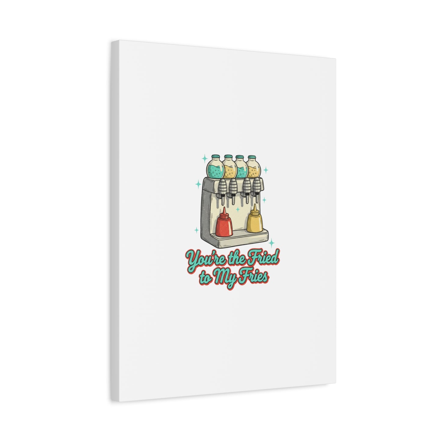 You’re the Fried to My Fries Canvas | Retro Diner Matchbook, Pantry Label Art