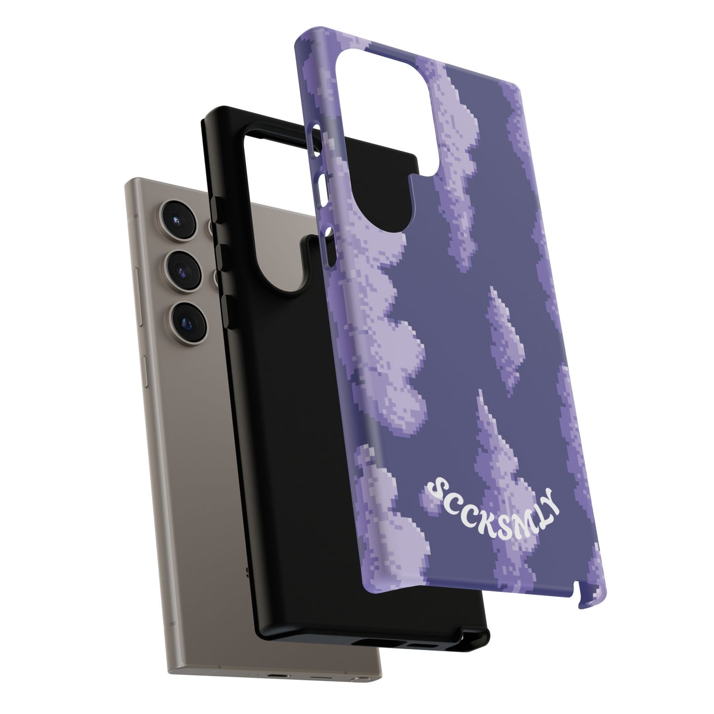 Lilac Pixel Cloud Tough Phone Case for Samsung