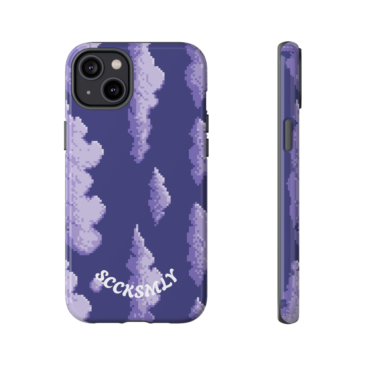 Lilac Pixel Cloud Tough Phone Case for Apple