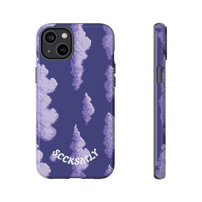 Lilac Pixel Cloud Tough Phone Case for Apple