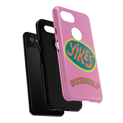 Pink "YIKES" Tough Phone Case for Google Pixel