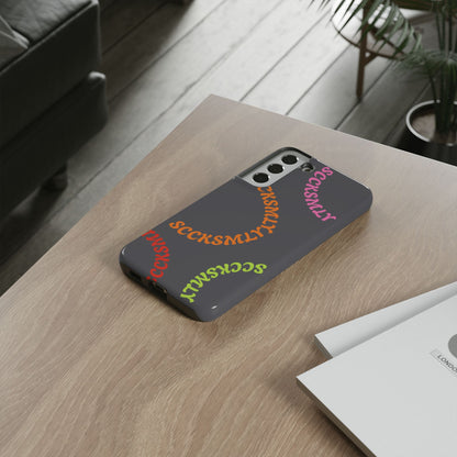 Y2K Wavy Script Tough Case for Samsung- Gray