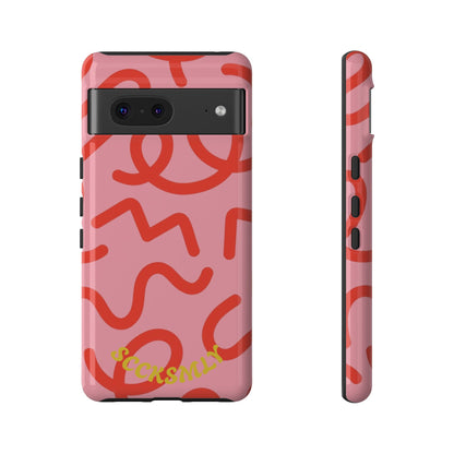Red Candy Swirls Tough Phone Case for Google