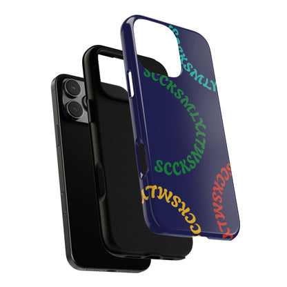 Y2K Wavy Script Tough Case for Apple- Navy Blue