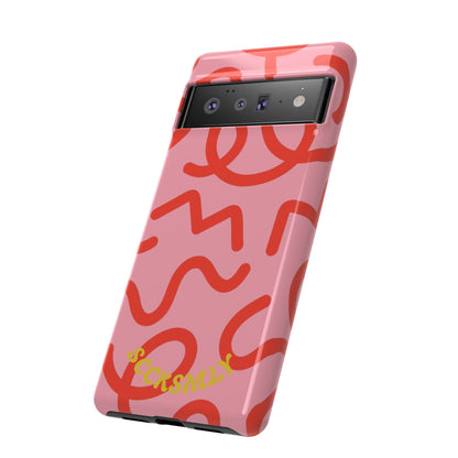 Red Candy Swirls Tough Phone Case for Google