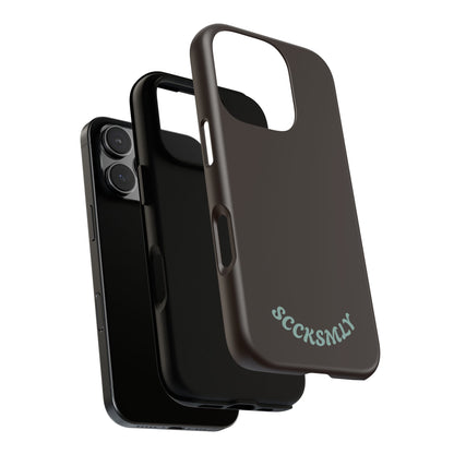 SOLID Espresso Mint Tough Phone Case for Apple