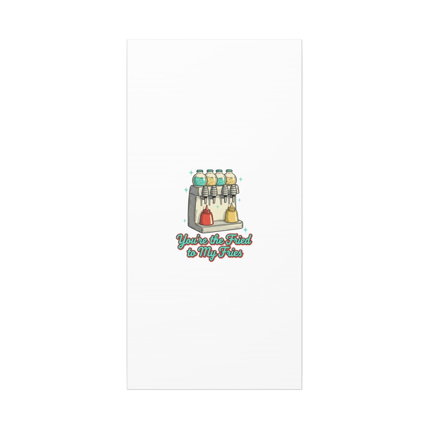 You’re the Fried to My Fries Canvas | Retro Diner Matchbook, Pantry Label Art