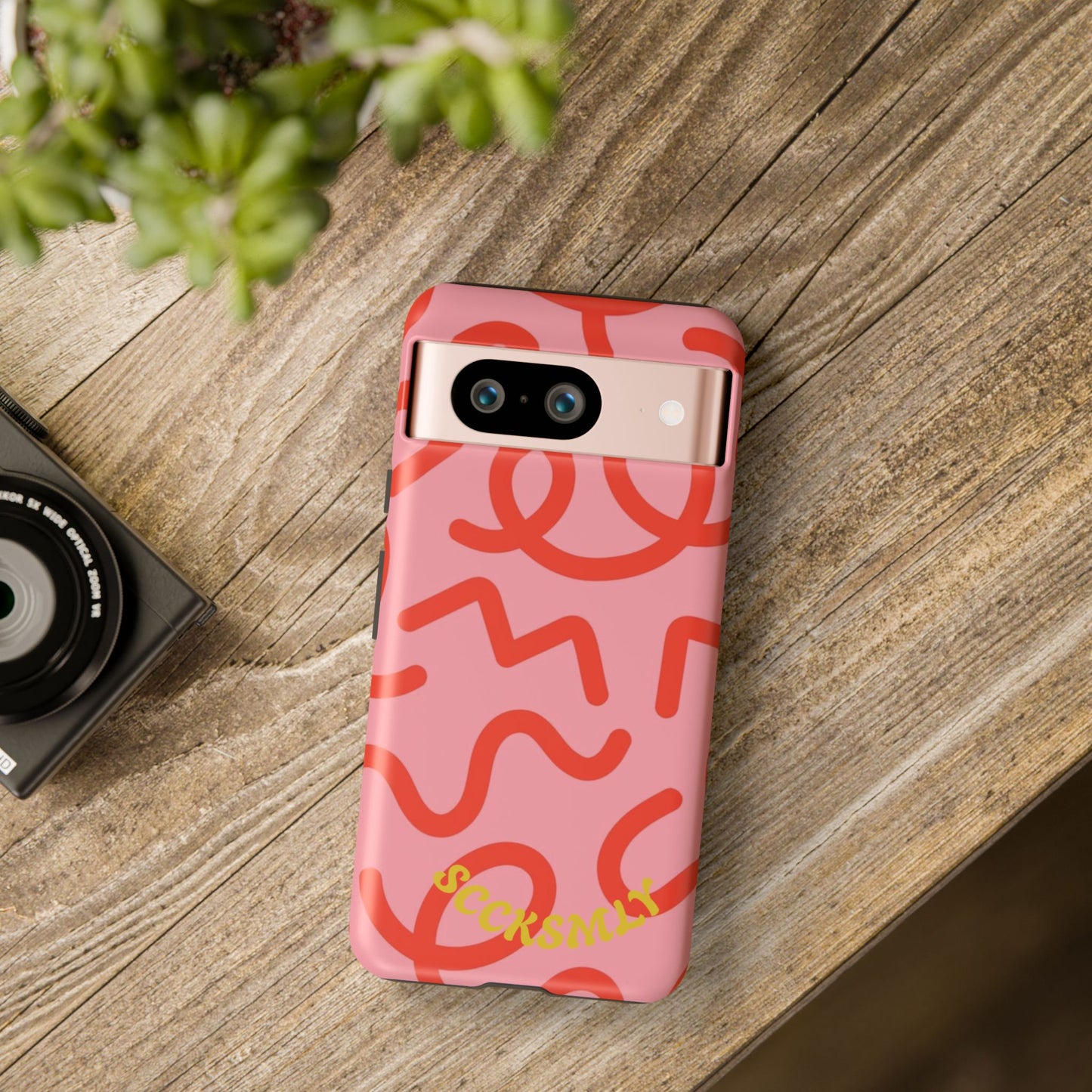 Red Candy Swirls Tough Phone Case for Google