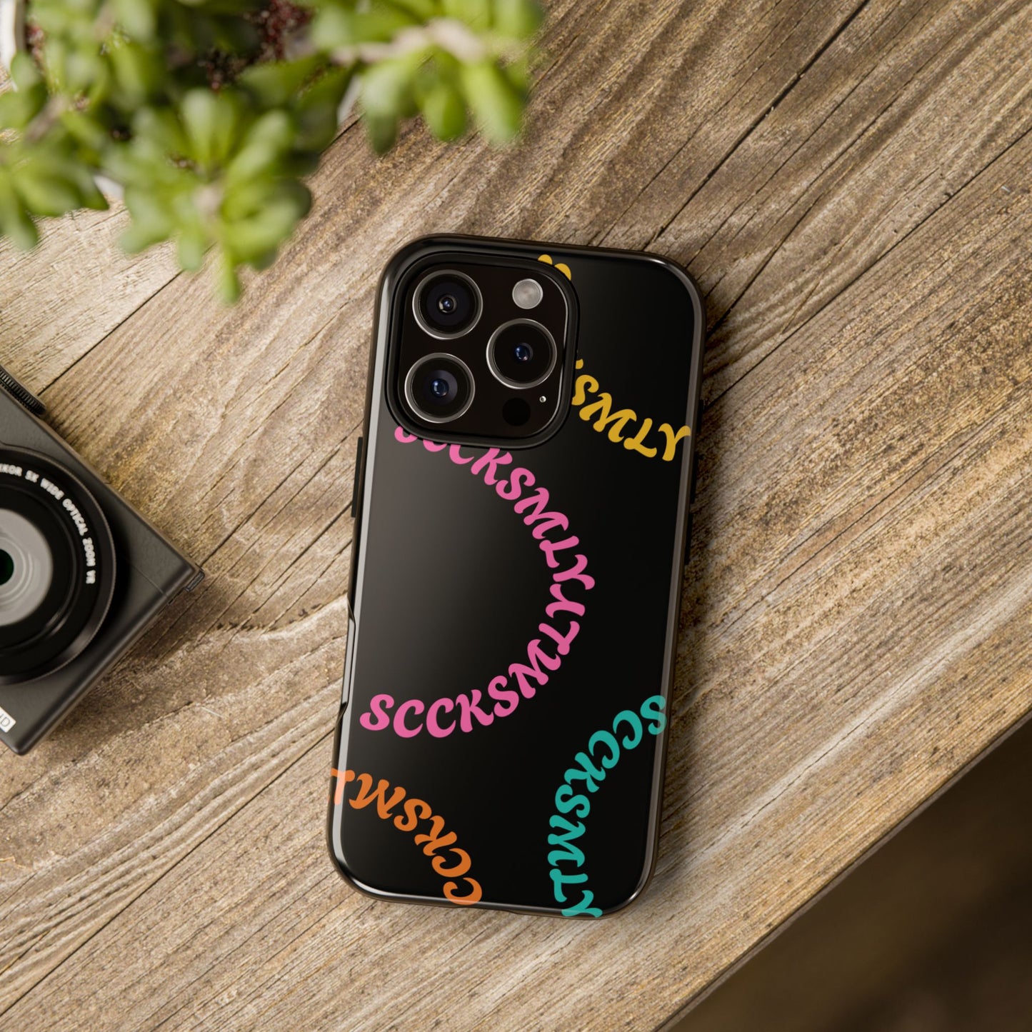 Y2K Wavy Script Tough Case for Apple- Black