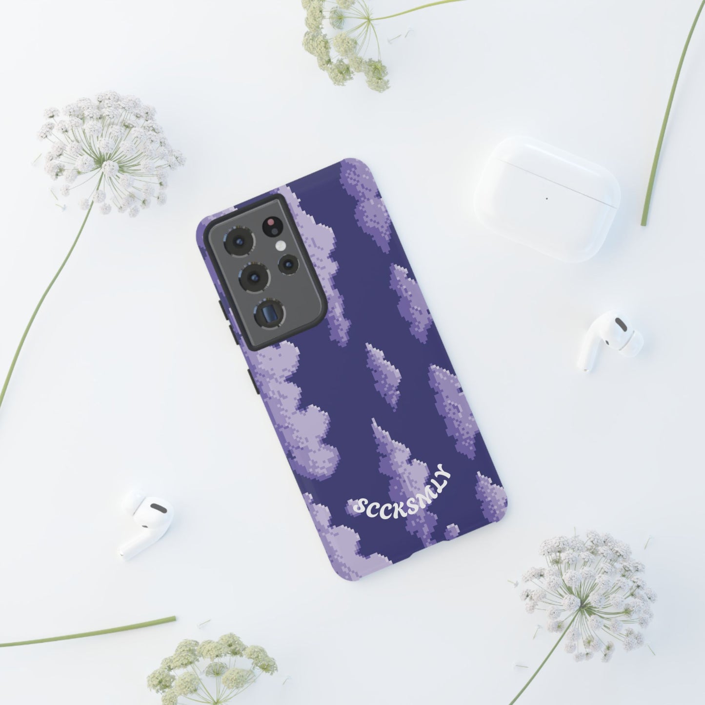 Lilac Pixel Cloud Tough Phone Case for Samsung