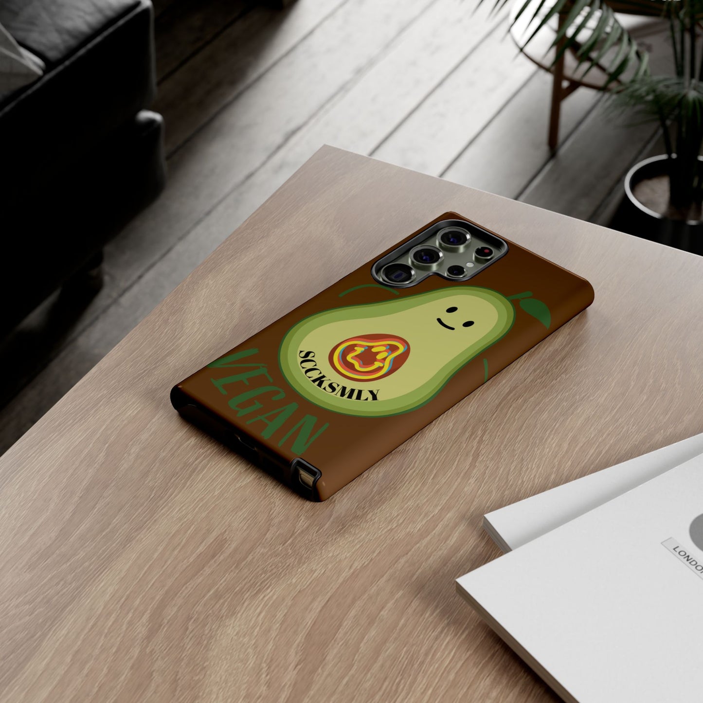 Playful Vegan Avocado Phone Case for Samsung