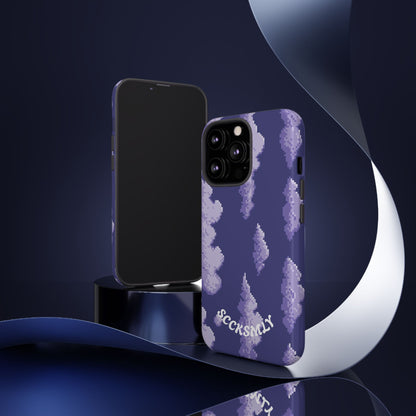 Lilac Pixel Cloud Tough Phone Case for Apple