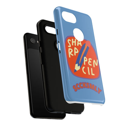Blue "SHARPEN PENCIL" Tough Phone Case for Google Pixel