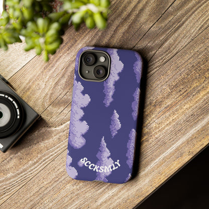 Lilac Pixel Cloud Tough Phone Case for Apple